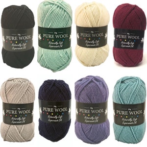 Cygnet Yarns Pure Wool Superwash DK 50g Ball Double Knitting Crochet Yarn