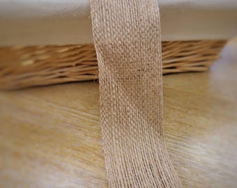 38mm Natural Hessian Ribbon, Jute Burlap Ribbon for Gift Wrapping, Rustic Wedding Decor, Eco Friendly Craft Ribbon, Floristry Bow Trim