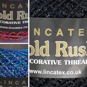 Gold Rush Goldfingering Metallic Yarn Lincatex 20g 4 ply Crochet Knitting image 10
