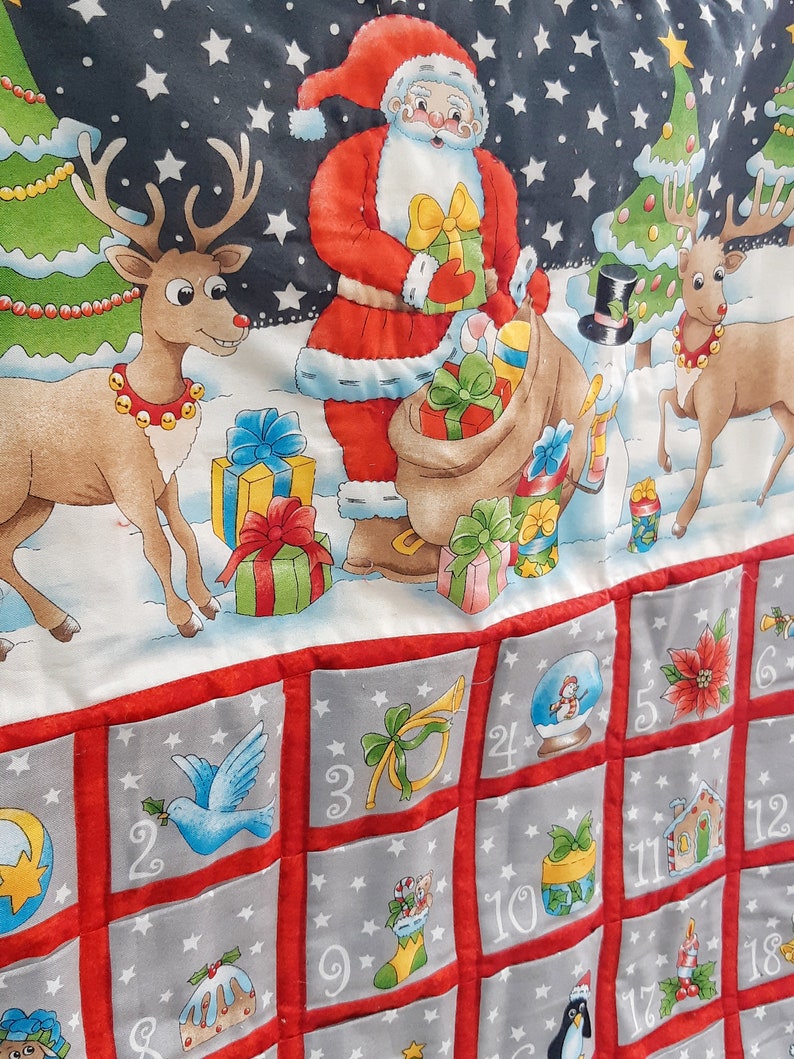 Santa Easy Fold Up Advent Calendar Panel Make Your Own Christmas Calendar image 2