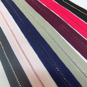 Strass Reißverschluss Diamante Reißverschluss 16 &quot;40 cm Gem Zips
