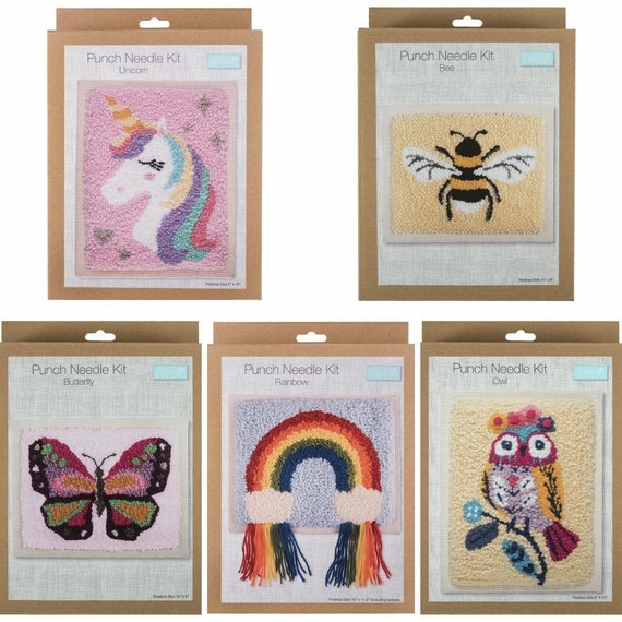 Trimits Punch Needle Beginners Kit Canvas Frame Yarn Etsy