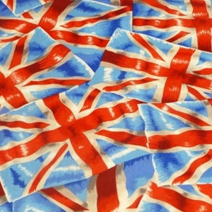 British Union Jack Cotton Fabric London UK VE Day Flag Material Fat Quarters