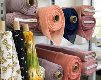 Soft Chiffon Crepe Fabric by the METRE, Lightweight Sheer Polyester Material for Dressmaking, Sewing Crafts and Apparel, Pastel Colours