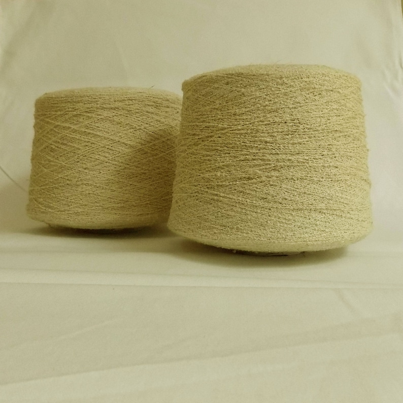 Vintage 2 Ply Undyed Natural Beige Boucle Yarn Cone Etsy