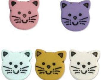 Kitten Cat Shank Buttons 14mm 20mm Pack of 10