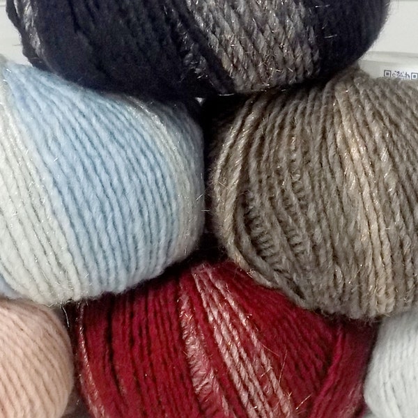 Adriafil Dore DK Sparkly Glittery Knitting Yarn - 50g balls