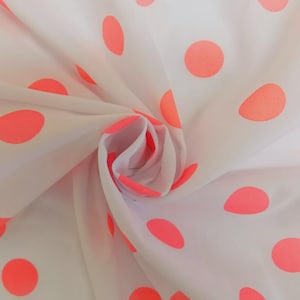Pink  Spots Polycotton Fabric Large Dots Material Spotty Dotty Dress HALF METRES