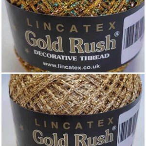 Gold Rush Goldfingering Metallic Yarn Lincatex 20g 4 ply Crochet Knitting image 8