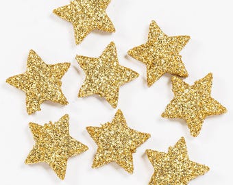 Small Gold Stars for Star Crafts Papercraft Christmas Cards Decorations 8PCS