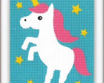 Vervaco Beginner's Tapestry Kit Needlepoint Penelope Unicorn Kids Embroidery
