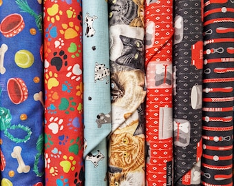 Tela de algodón para perros y gatos / Material para coser colchas de patchwork.