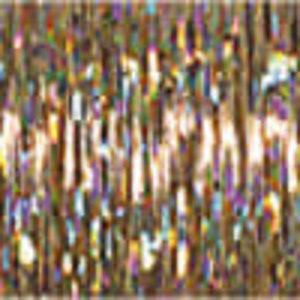 May include: A close-up of iridescent, metallic, and holographic ribbon with a variety of colours, including gold, silver, blue, green, and purple.