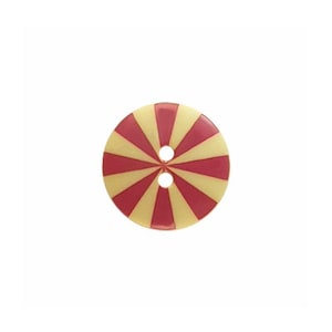 Genuine Kaffe Fassett 2-Hole Buttons - Pack of 6 Designer Buttons Sewing Crafts Yellow and Red