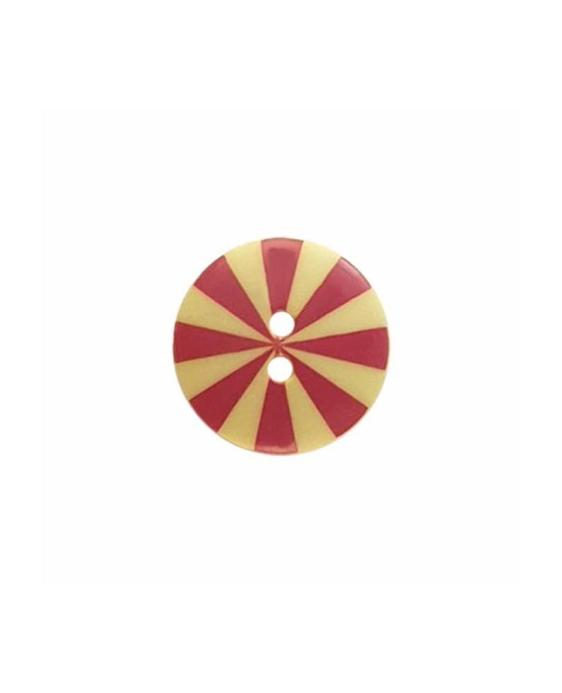 Genuine Kaffe Fassett 2-Hole Buttons - Pack of 6 Designer Buttons Sewing Crafts Yellow and Red