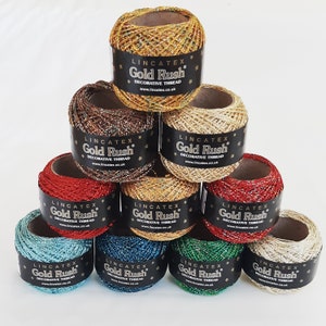 Gold Rush Goldfingering Metallic Yarn Lincatex 20g - 4 ply Crochet Knitting