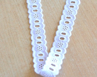 White Embroidered Lace Eyelet Broderie Anglaise Insertion Trim 2 METRES