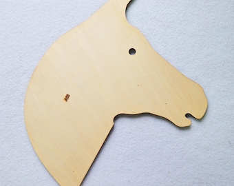 Wood Horse Head Shape Blank Hobby Horse Craft Plywood Decoration 34cm x 6mm
