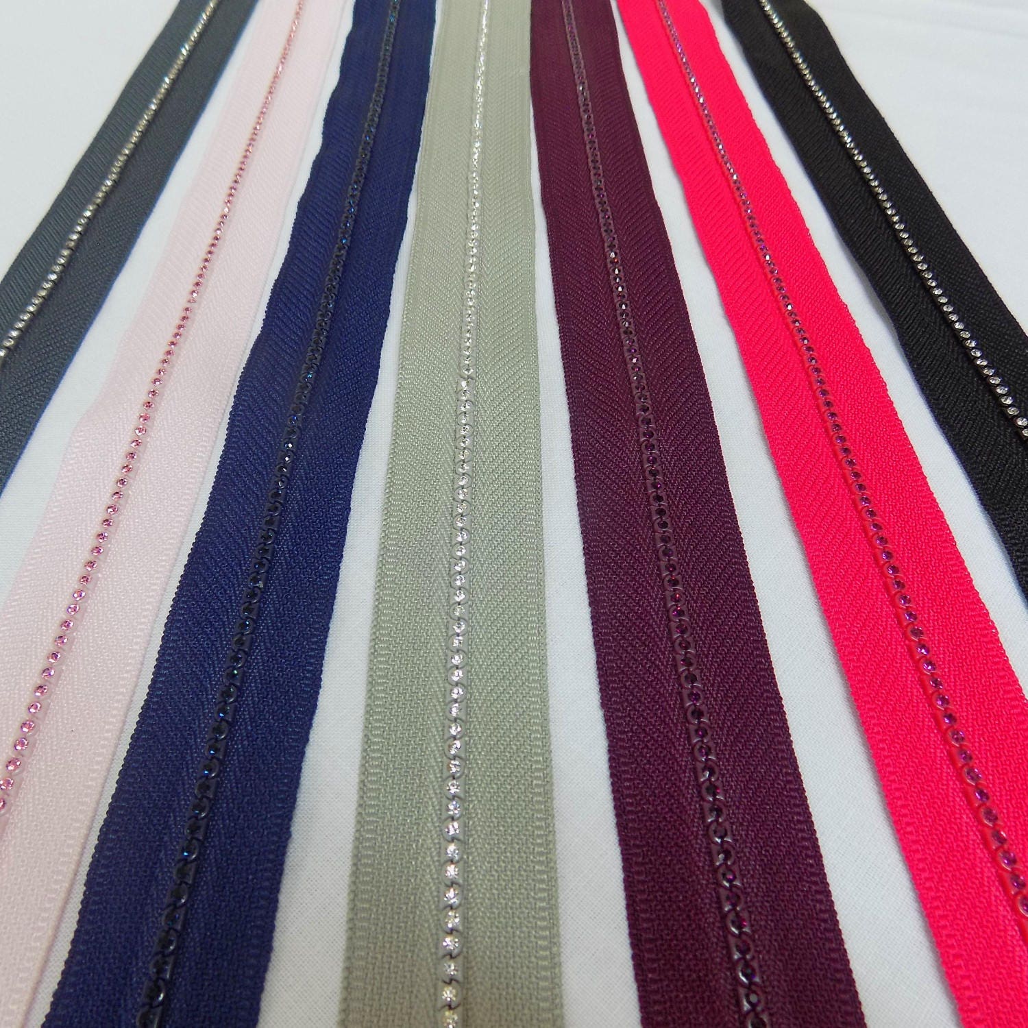 Rhinestone/Diamante Bling Gem Zippers Etsy