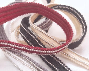 Beaded Trimming Stretch Bead Trim Dress Clothing Sewing Craft Ribbon - 1 Metre