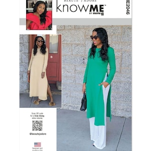 Know Me ME2046 Sewing Pattern Misses Knit Dress Wide Leg Woven Pants Size 6 - 14 NEW UNCUT