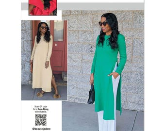 Know Me ME2046 Sewing Pattern Misses Knit Dress Wide Leg Woven Pants Size 6 - 14 NEW UNCUT