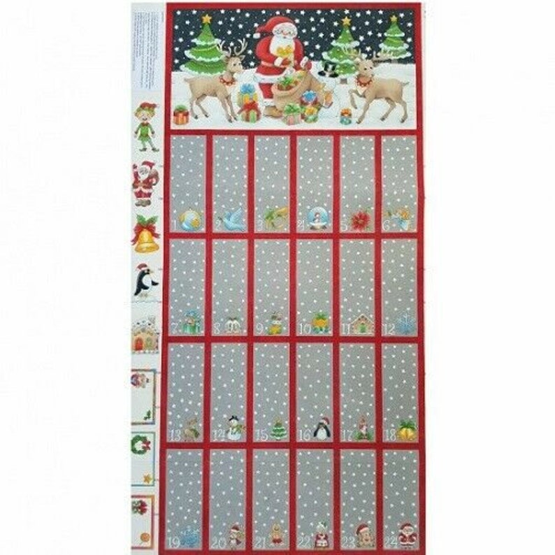 Santa Easy Fold Up Advent Calendar Panel Make Your Own Christmas Calendar image 3