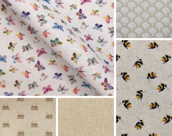 Cotton Rich Linen Look Panama Fabric Printed Soft Cushion Curtain Craft Material HALF METRE