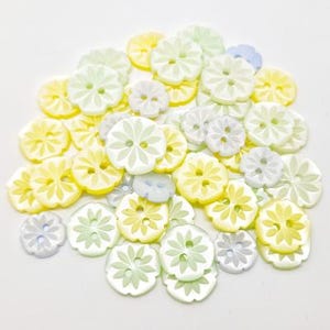 Flower Buttons for Baby Cardigans 2 Hole 15mm x 10 Pack Knitting Sewing Crochet