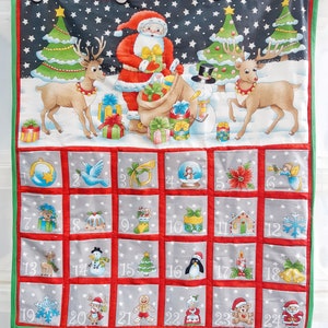 Santa Easy Fold Up Advent Calendar Panel Make Your Own Christmas Calendar image 1