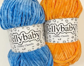 Chenille Yarn 100g Cygnet Jellybaby Chunky Knitting Crochet Super Soft Acrylic Wool Ball