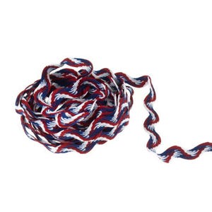 赤、白、青のRIC RAC RICRACジグザグトリムウェーブブレード4 mm 10 mm 15 mmリボン約3メートル