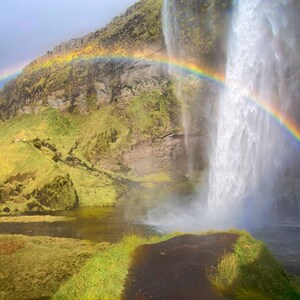 Icelandic Art, Ready to hang Art, Rainbow Art Print, Metal Print, Waterfall, Large Wall Art Print, Fine Art Photography - Rainbow Falls