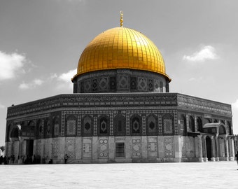 Jerusalem, Metal Print, Islamic art, Muslim Gift, Dome of the Rock, Mosque, Gold, Large Wall Art, Fine Art Photography - The Dome