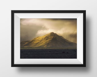 Mountain Wall Art, Golden Art, Iceland Print, Landscape Photography, Golden Art print, Mountain Wall Decor, Iceland Art- Golden Hour