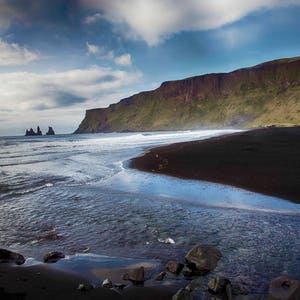 Vik Beach, Print, Iceland, Decor, Icelandic beaches, Black Sand Beaches, Basalt Columns, Dorm, Travel, Fine Art Photography - Vik Beach