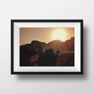 Vintage Desert Photography Print, Camel Picture, UNFRAMED, Desert Art, Home and Wall Art Decor - Where the Camels Roam