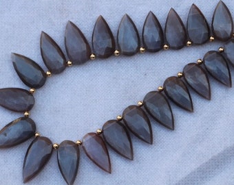 Natural, 20 pieces faceted coffee Moonstone teardrop briolette beads, 9x18--10x22 mm app, wholesale, upside down teardrop, custom, sale