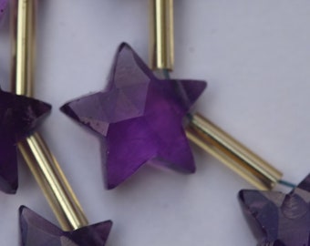 Natural amethyst Gemstone Stars, 19 piece Crescent star AAA quality amethyst gemstone bead, Crescent stars Jewelry, 10--11 mm, star beads