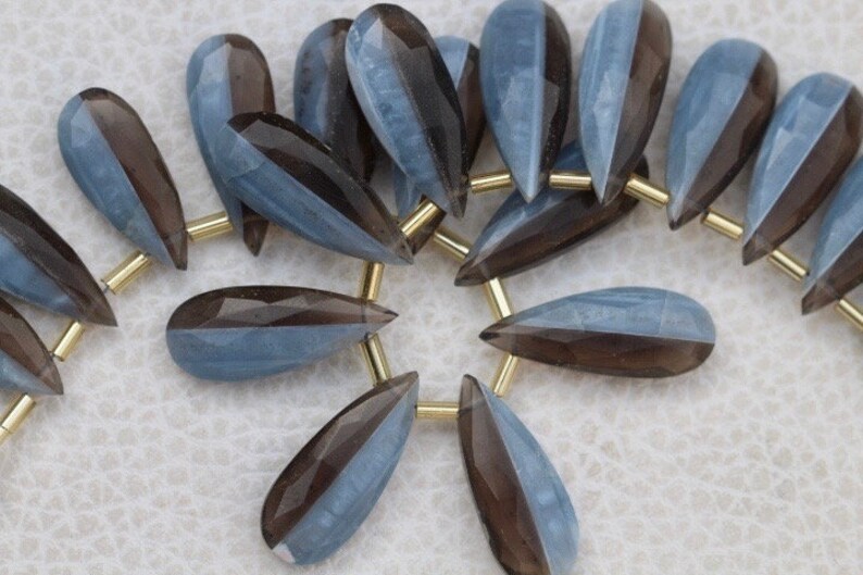 A+ quality custom order 9 x 23 mm approx...wholesale price New Arrival 20 pieces faceted Pear shape BOLDER OPAL briolette beads 9 x 20