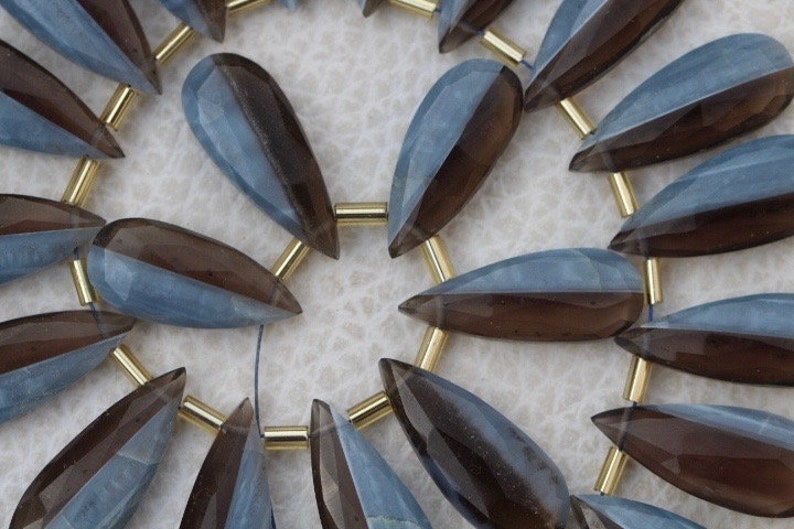 A+ quality custom order 9 x 23 mm approx...wholesale price New Arrival 20 pieces faceted Pear shape BOLDER OPAL briolette beads 9 x 20
