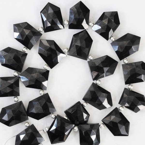 AAA+ quality gemstone 20 piece faceted BLACK SPINAL pentagonal Beads 15 -- 15.5 mm approx
