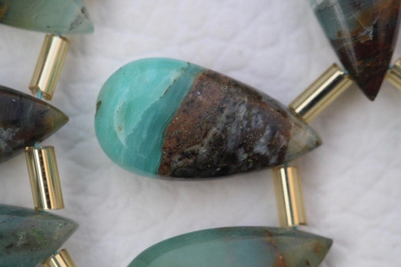 drilled mystic PO3 20 piece smooth Pear Peruvian OPAL briolette beads 9 X 18 mm approx...wholesale price low price custom orders rare