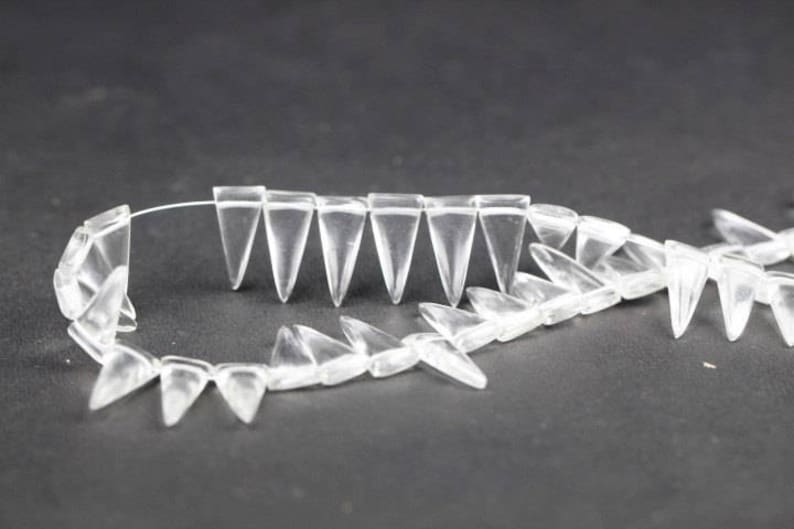 14.8 mm approx 35 piece smooth CRYSTAL triangle beads 14.5