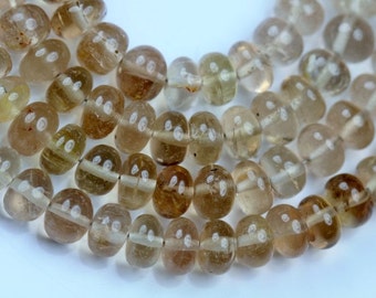 9 inch long strand SMOOTH TOPAZ rondelle beads 6.5--7 mm