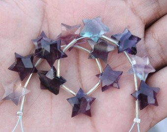 Fluorite Gemstone Faceted Briolette Beads I 12 piece Crescent-Star I Size- 11--13 mm App I Jewelry Setting (C29)