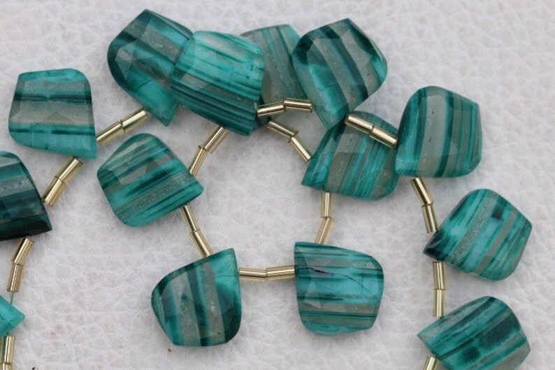 10 piece faceted fancy green OPAL leaf like briolette beads 13.5 x 16 A+ rare 14 x 17 mm approx...wholesale price custom order unique