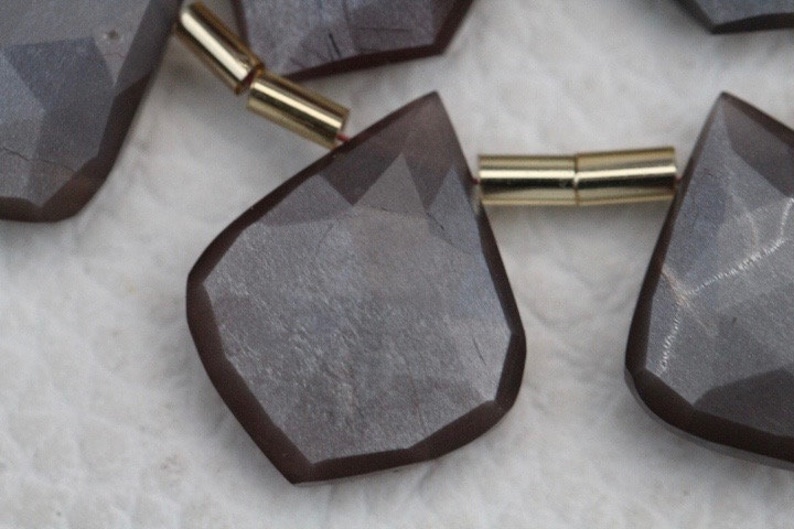 mystic drilled AA+ 18 pieces faceted fancy drilled COFFEE MOONSTONE briolette beads leaf and hexagonal...wholesale price custom orders