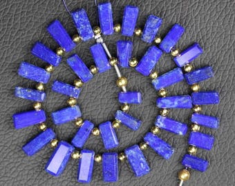 AAA+ quality 33 piece of faceted LAPIS LAZULI Nugget 3 x 3 x 8 -- 3 x 4 x 13 mm