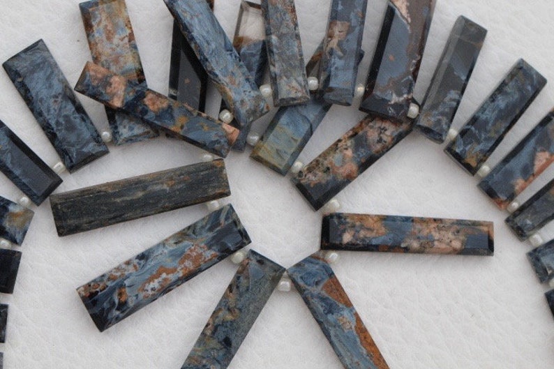 natural wholesale price rare unique Natural 33 pieces faceted PIETER SITE rectangle fancy beads 6.5 x 17 33.5 mm approx...A+ quality